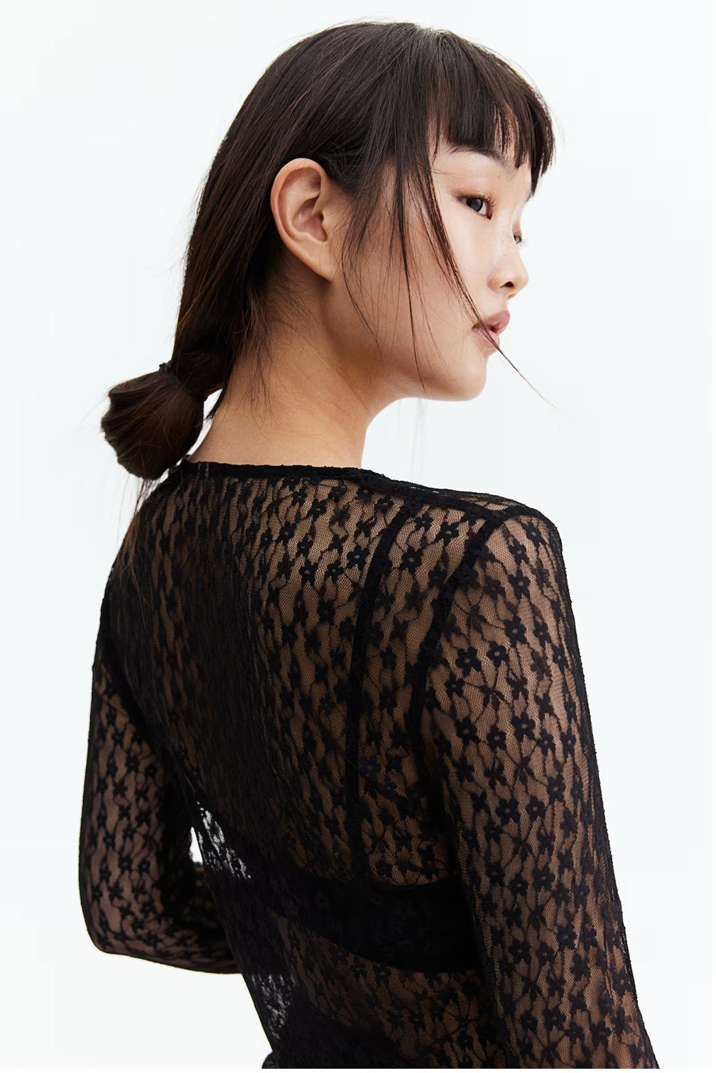 H&M Tie-Detail Lace Top