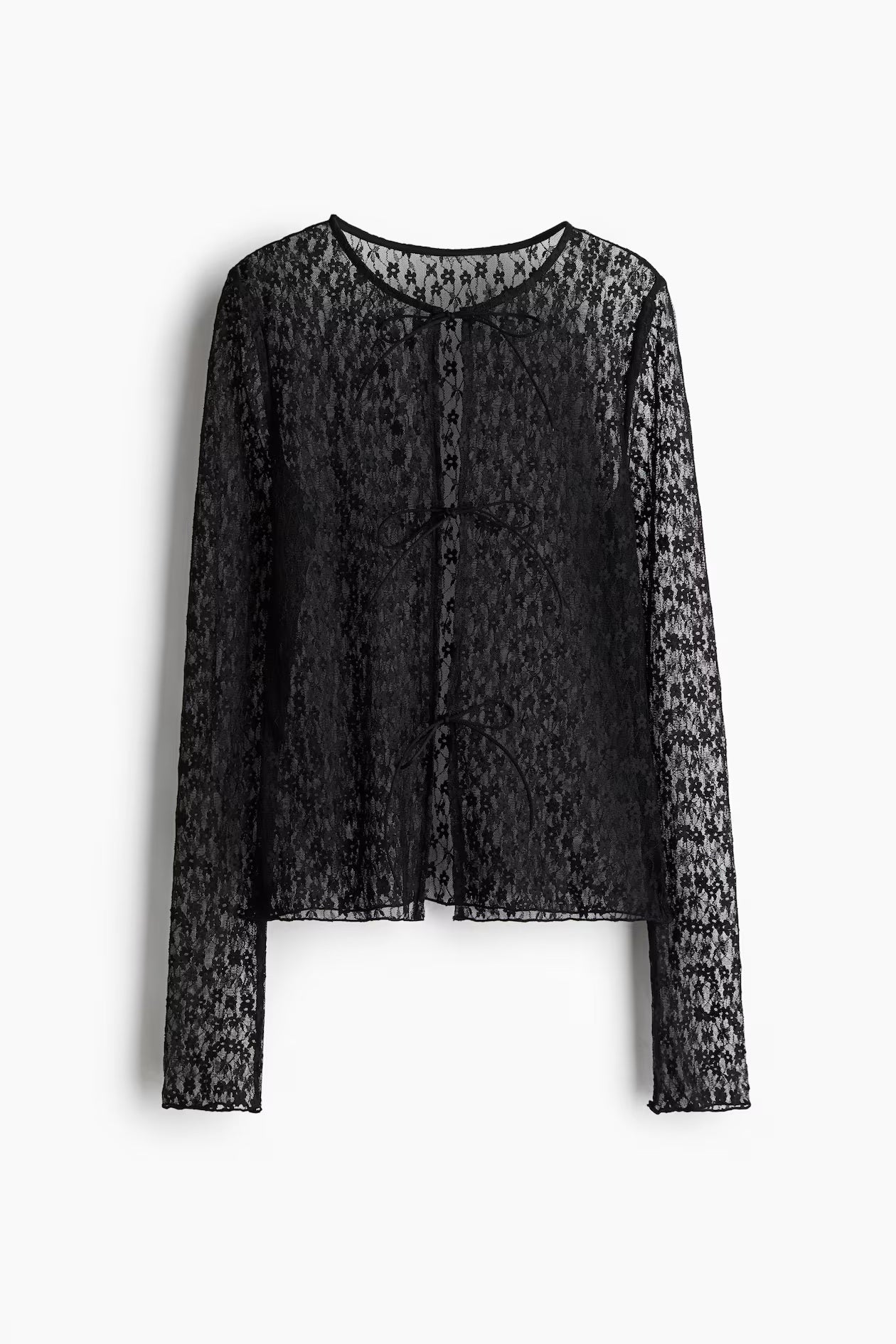 H&M Tie-Detail Lace Top