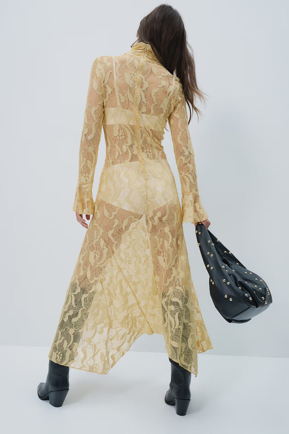 H&M Turtleneck Lace Maxi Dress