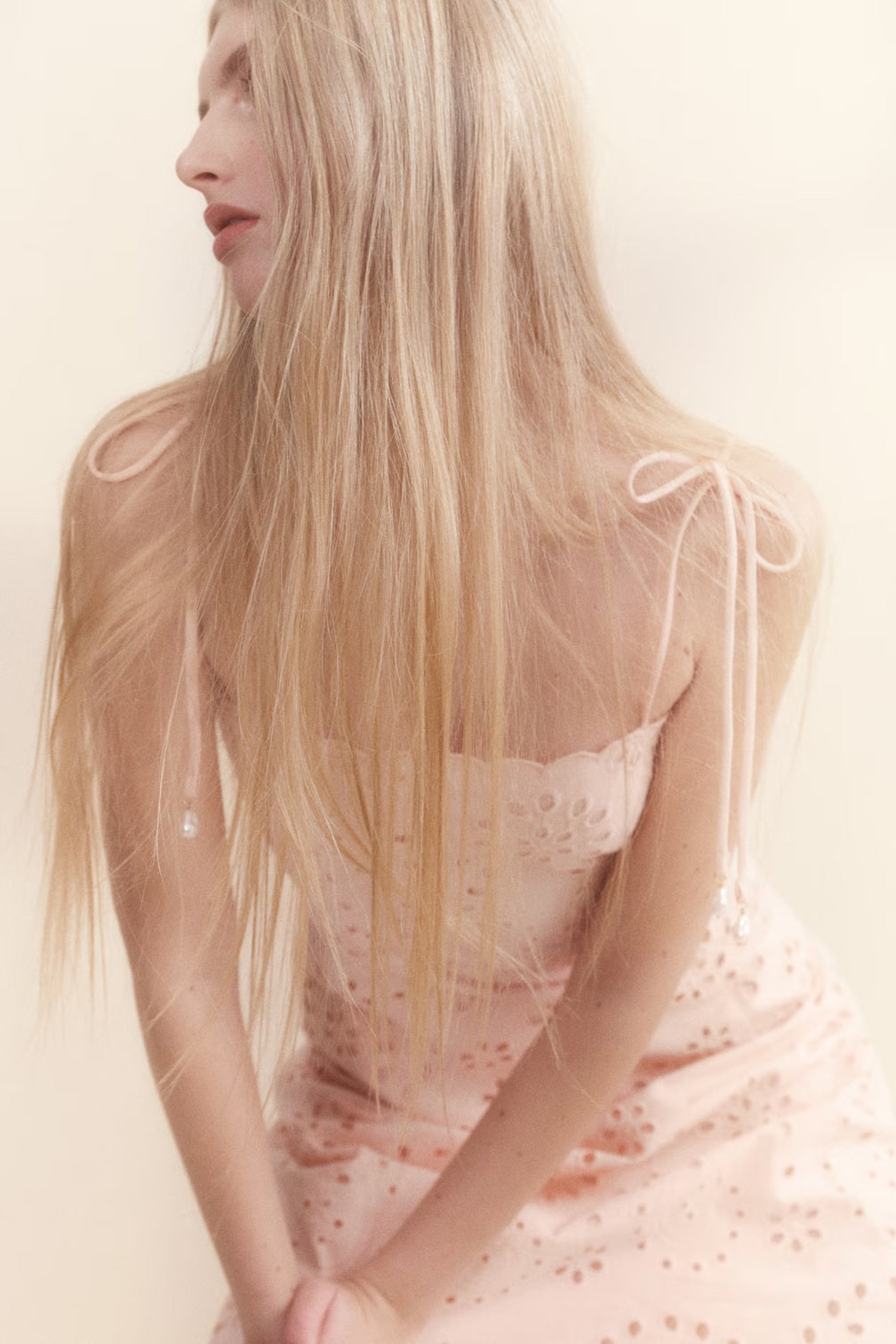 H&M Tie-Strap Broderie Anglaise Dress