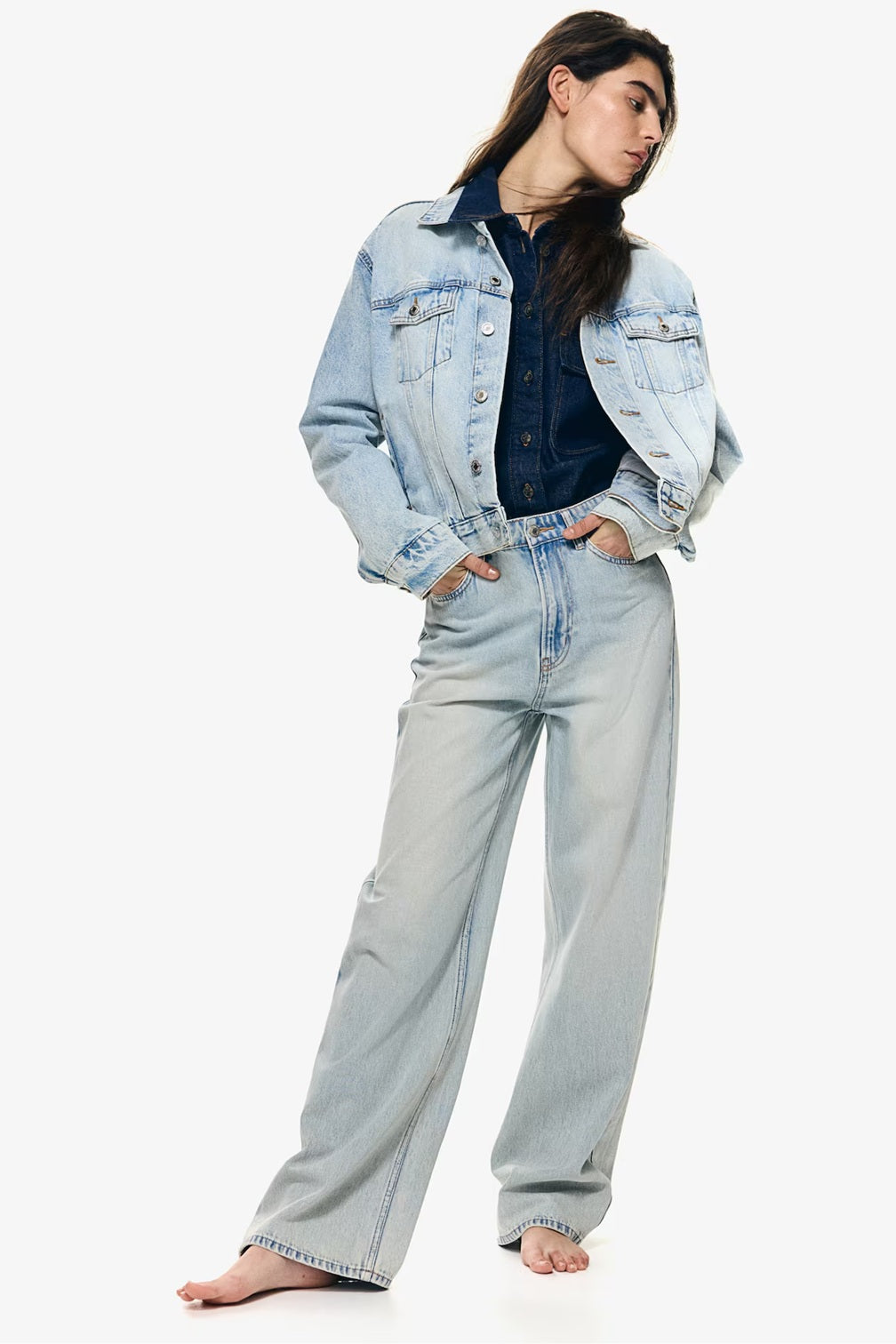 H&M Wide Ultra High Jeans - Light
