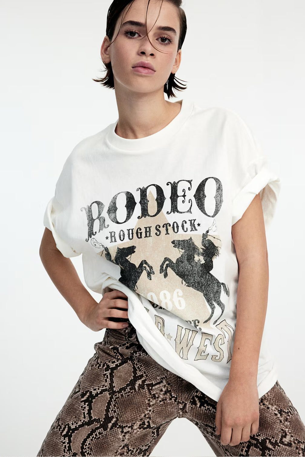 H&M Oversized Motif-Detail T-shirt