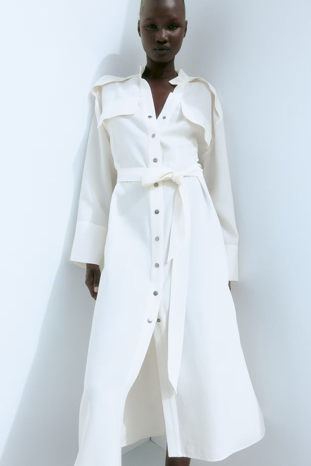 H&M Long Tie-Belt Dress