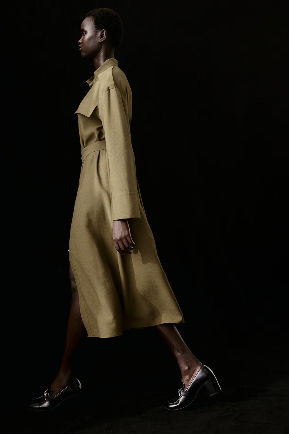 H&M Long Tie-Belt Dress