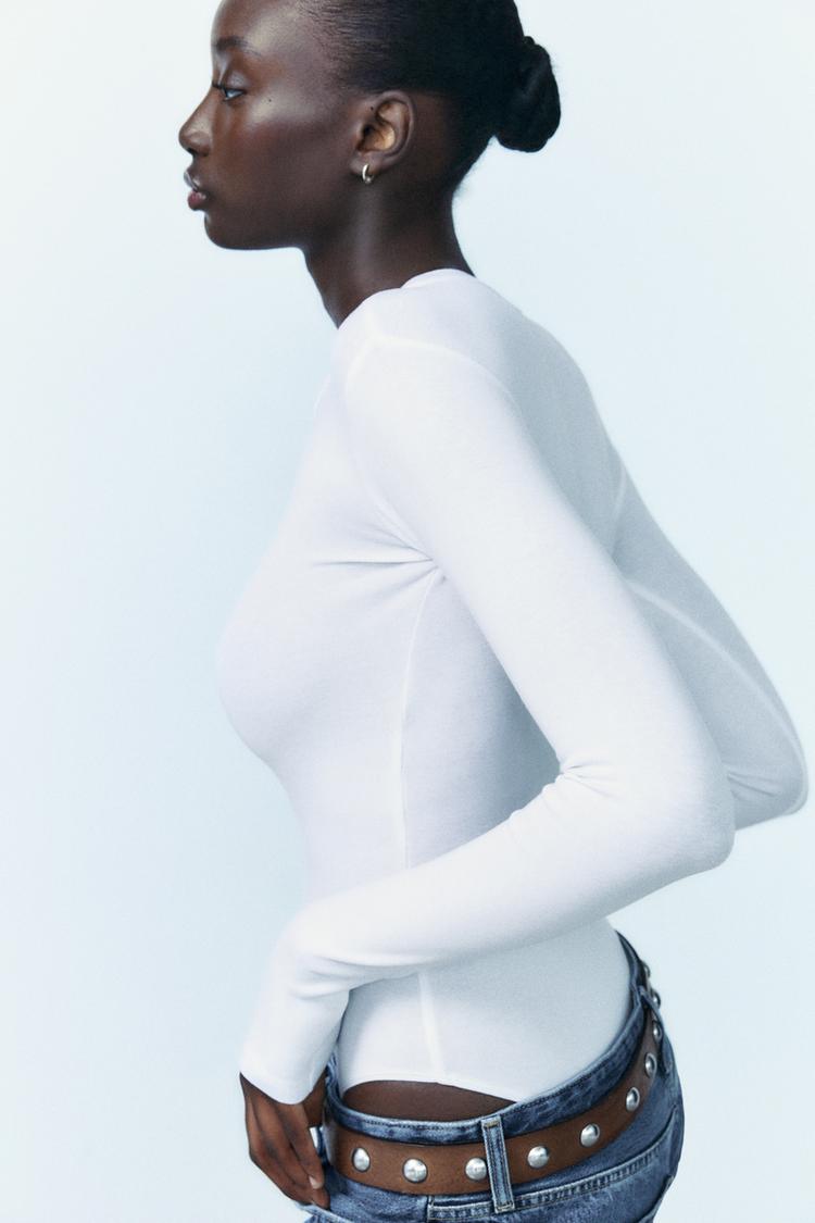ZARA Cotton Modal Bodysuit