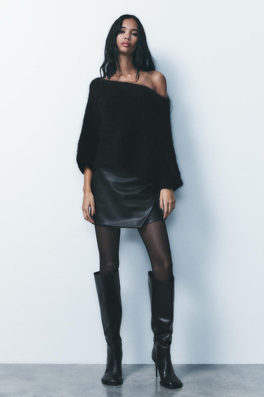 ZARA Faux Leather Skort