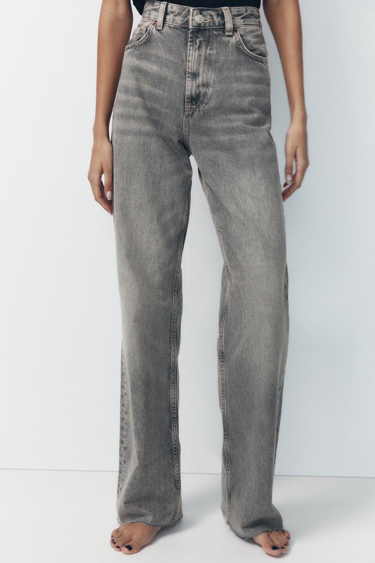 ZARA TRF High-Waist Wide-Leg Full-Length Jeans