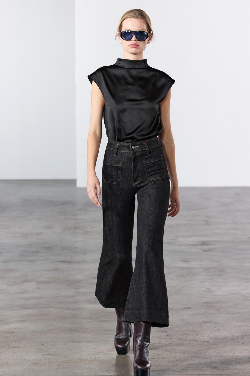 ZARA ZW Collection Wide-Leg High-Waist Jeans
