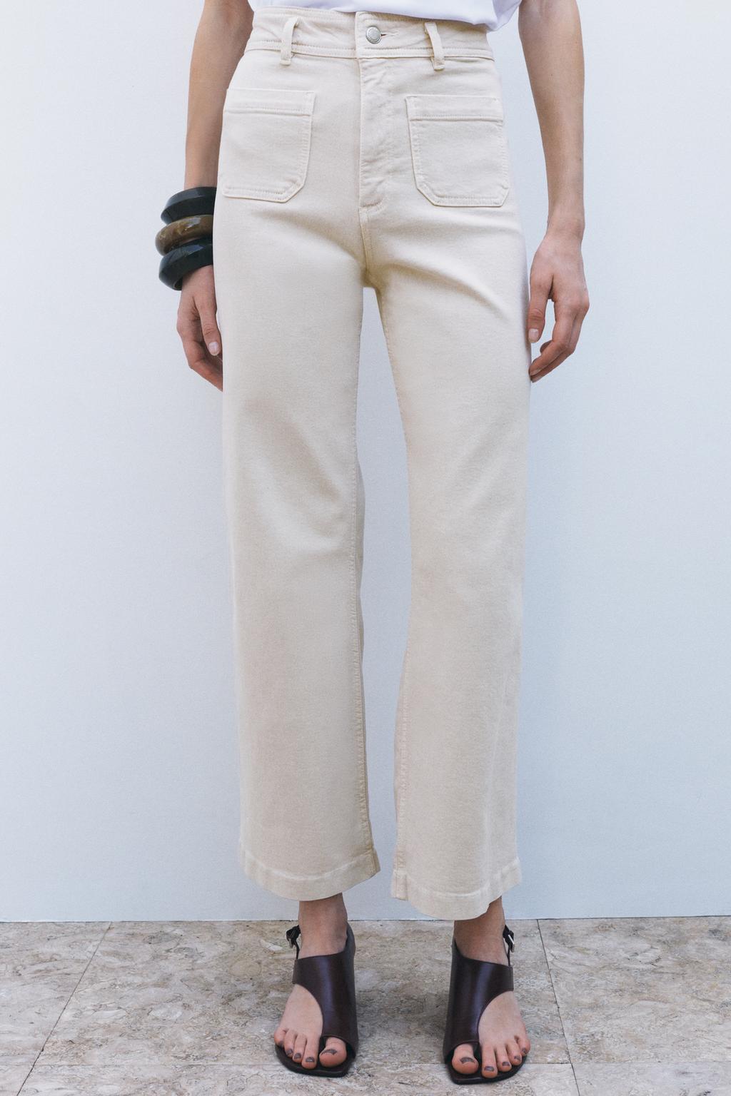 【ZARA】ZW COLLECTIONストレートレッグハイライズ FULL LENGTH ZW COLLECTION WIDE-LEG ハイライズ デニムパンツ - ブルー