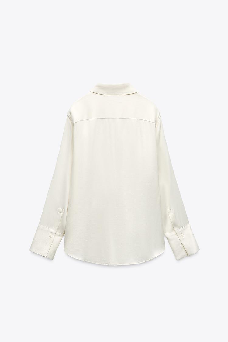 ZARA ZW Collection Satin Shirt with Pockets
