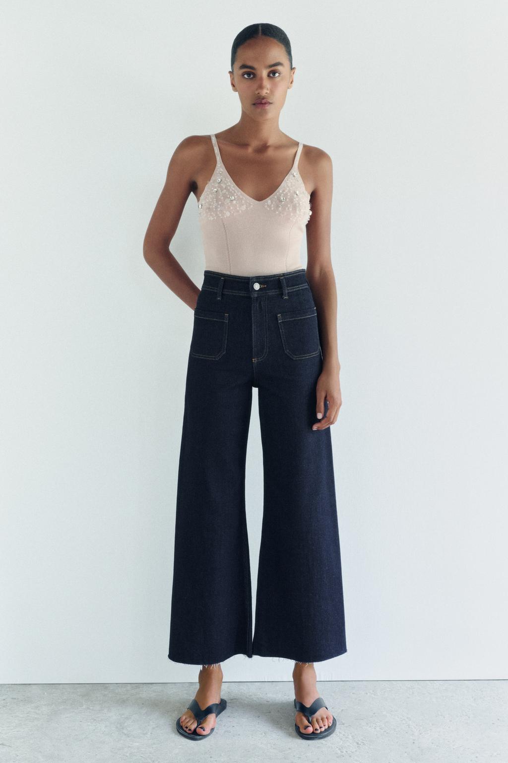 ZARA ZW Collection Wide-Leg High-Waist Jeans