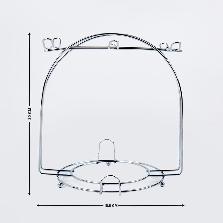 Caraway Set of 6 Stoneware Cups and Saucers with Stand - 220ml