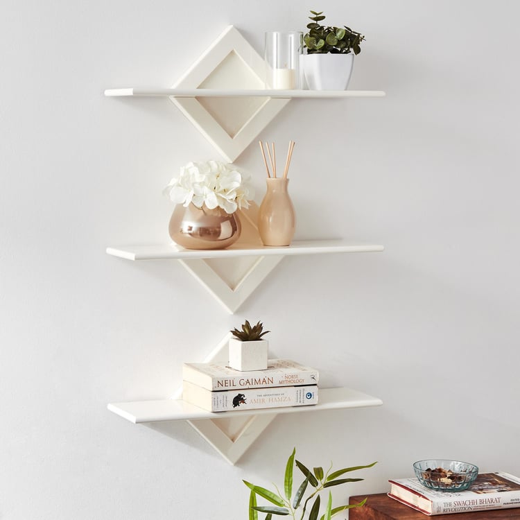 Melvin Set of 3 Wall Shelf - White
