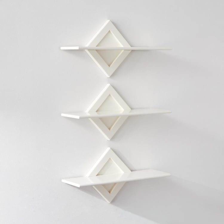 Melvin Set of 3 Wall Shelf - White