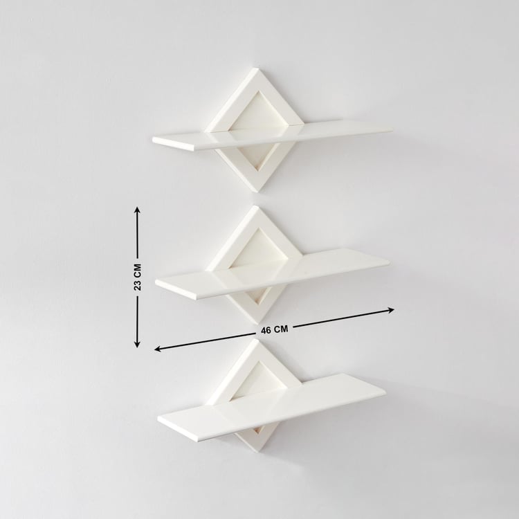 Melvin Set of 3 Wall Shelf - White