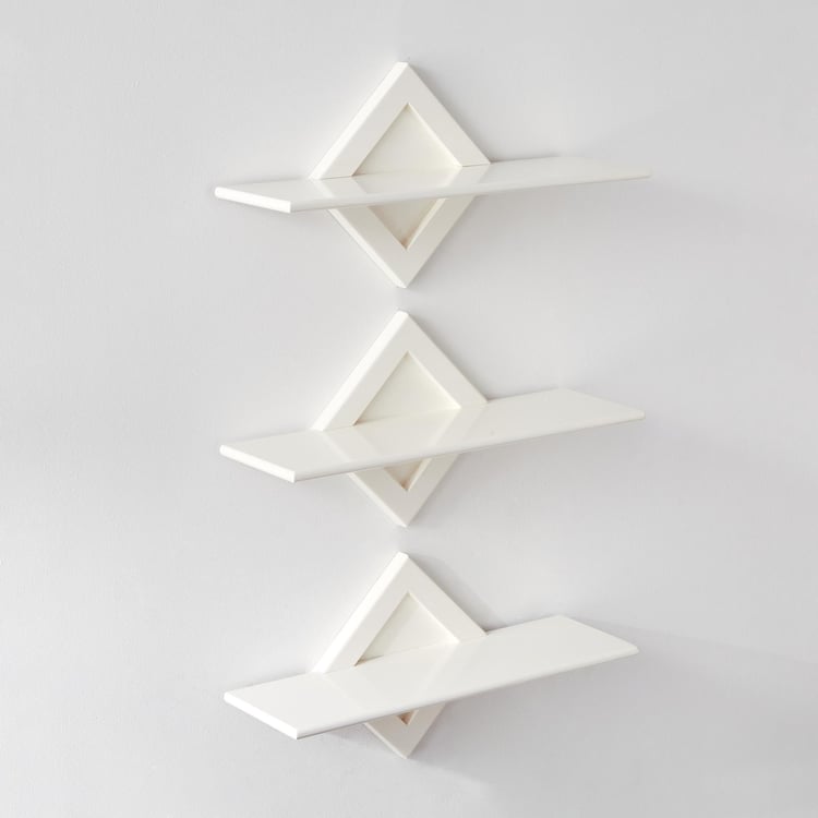 Melvin Set of 3 Wall Shelf - White