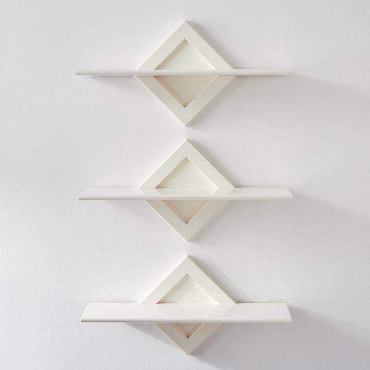 Melvin Set of 3 Wall Shelf - White