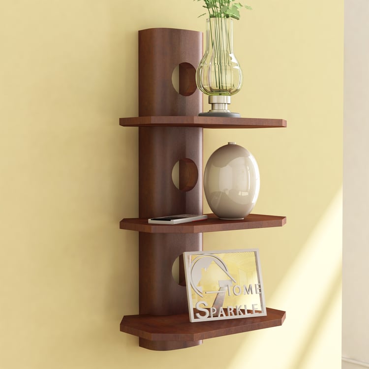 HOME SPARKLE 3-Tier Column Floating Wall Shelf