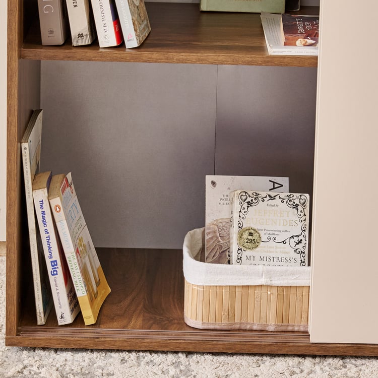 Addison Sliding Door Book Cabinet - Brown