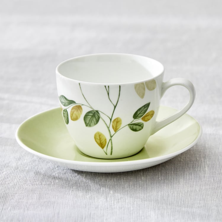 Mandarin Botanica Set of 6 Printed Cup and Saucer - 210ml