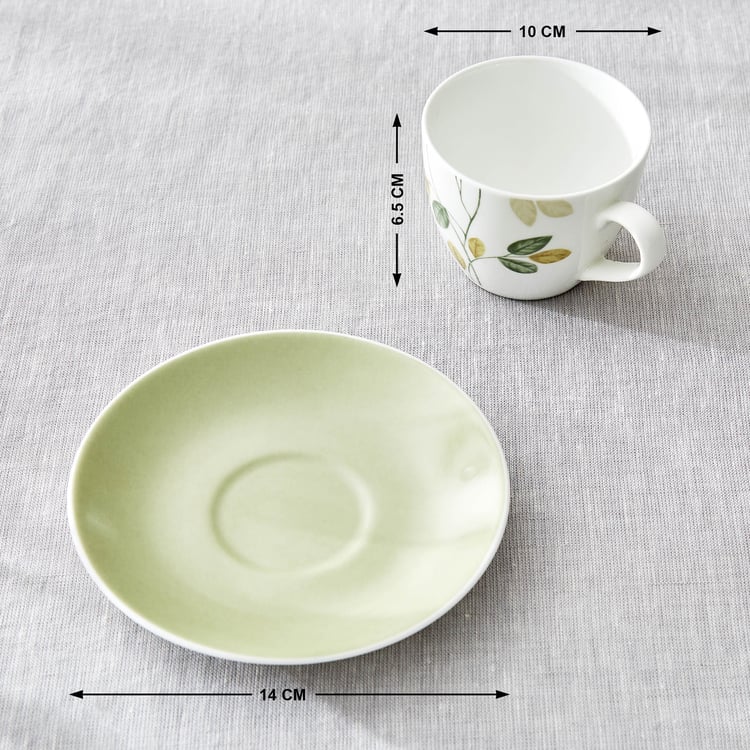 Mandarin Botanica Set of 6 Printed Cup and Saucer - 210ml