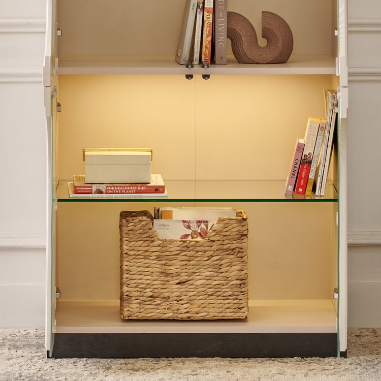 Saga 4-Door Book Cabinet with Shutter - Beige