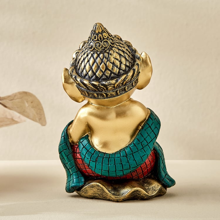 Alpana Ojas Polyresin Ganesha with Dholak Figurine