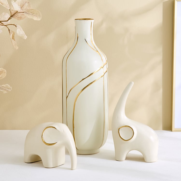 Stellar Fantasy Eldor Set of 2 Ceramic Elephant Figurines with Vase