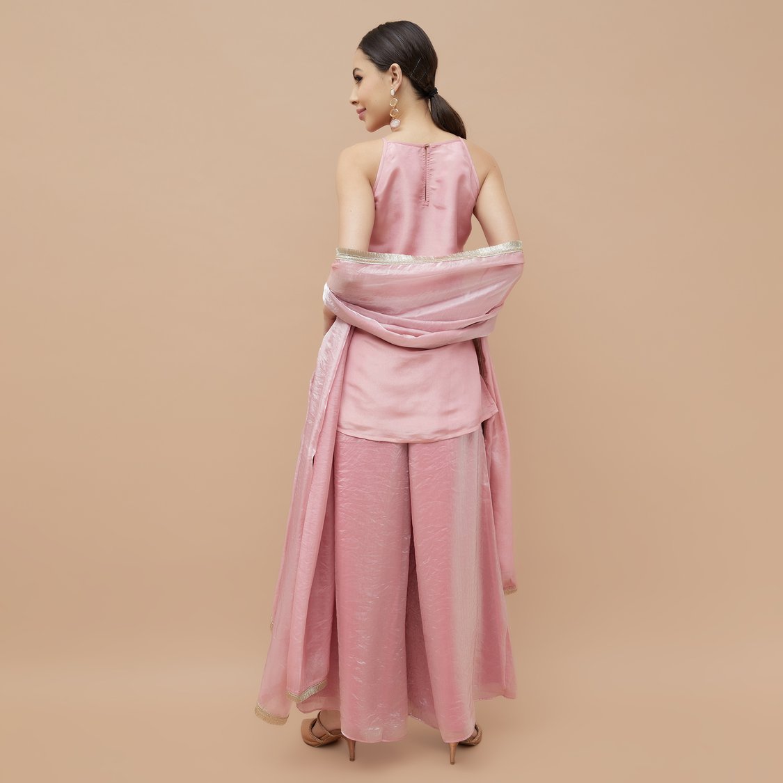 MELANGE Embroidered A-line Kurti Set