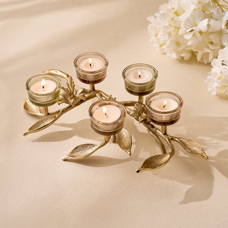 Amara Ava Glass and Aluminium Multi T-Light Holder