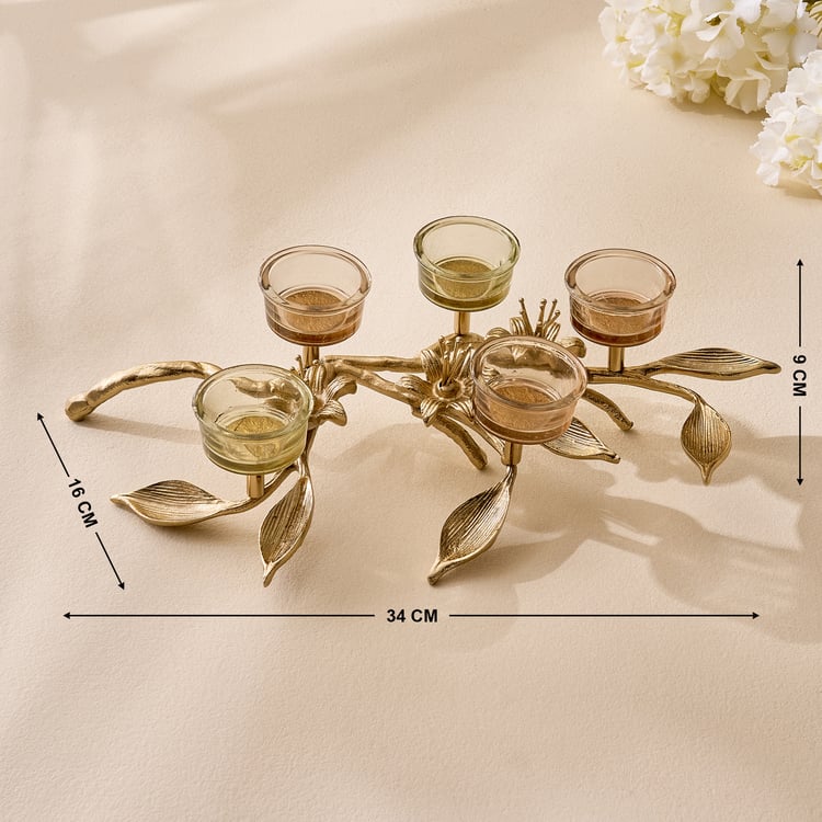 Amara Ava Glass and Aluminium Multi T-Light Holder