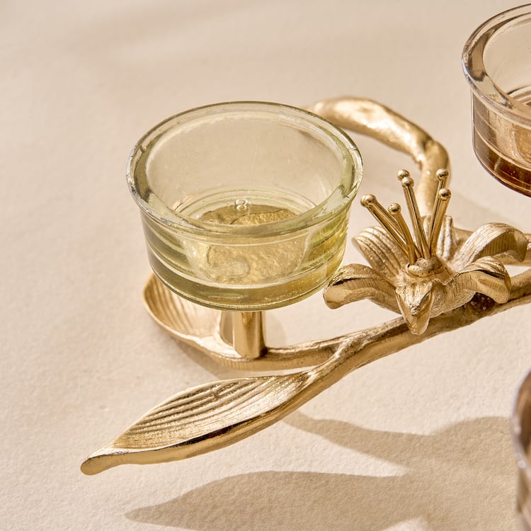 Amara Ava Glass and Aluminium Multi T-Light Holder