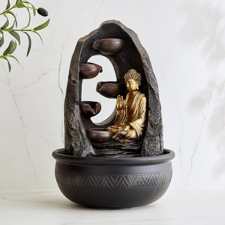Alpine Modern Polyresin Buddha Water Fountain - 26.5x40cm