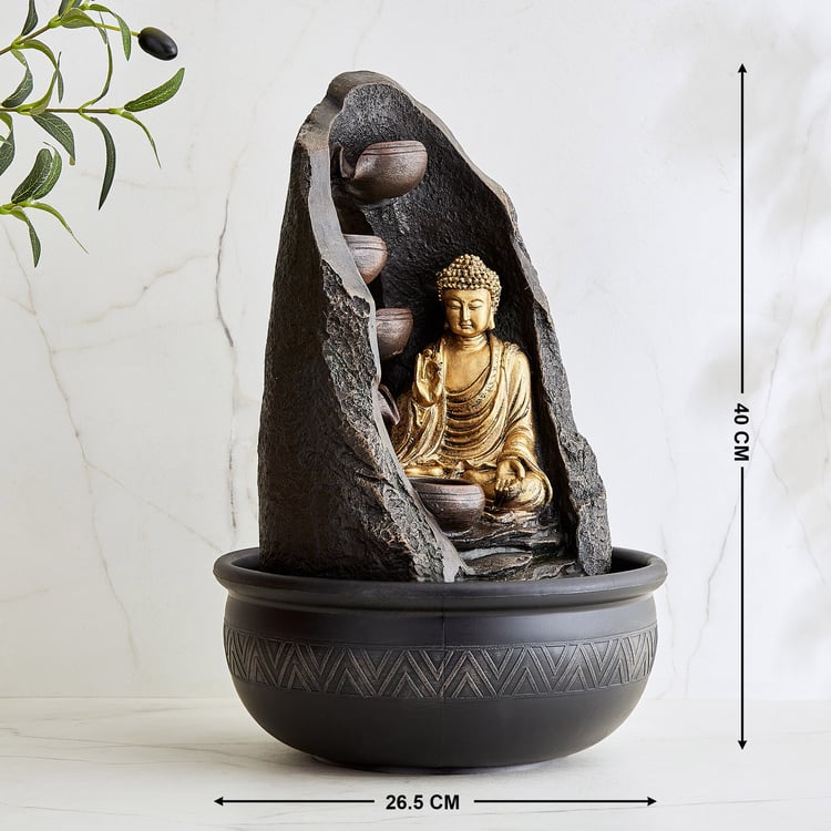 Alpine Modern Polyresin Buddha Water Fountain - 26.5x40cm