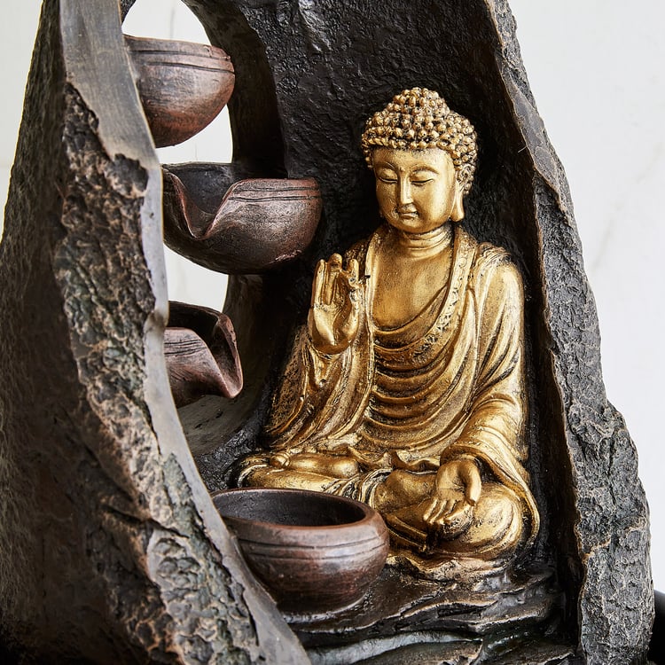 Alpine Modern Polyresin Buddha Water Fountain - 26.5x40cm