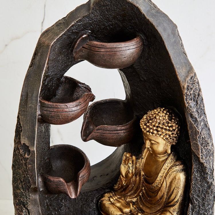 Alpine Modern Polyresin Buddha Water Fountain - 26.5x40cm
