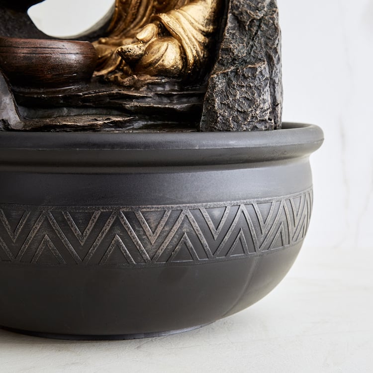 Alpine Modern Polyresin Buddha Water Fountain - 26.5x40cm