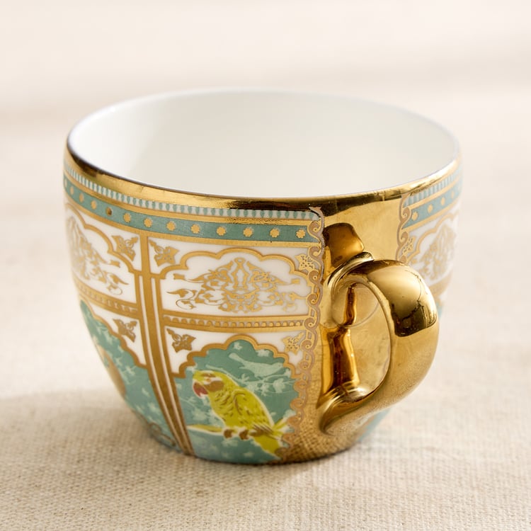 Whirl Set of 4 Bone China Printed Cup and Saucer -180ml