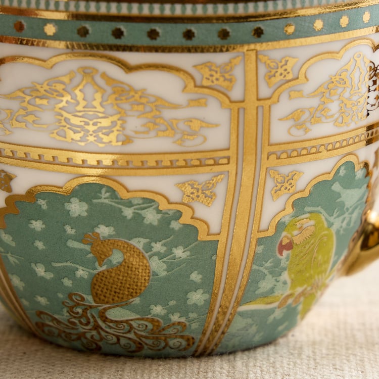 Whirl Set of 4 Bone China Printed Cup and Saucer -180ml