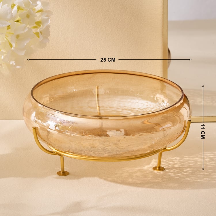 Suvarna Glass Potpourri Bowl with Stand
