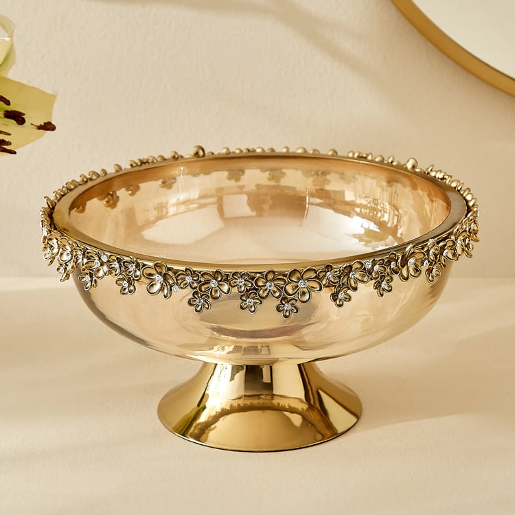 Fables Hana Glass Floral Decorative Bowl