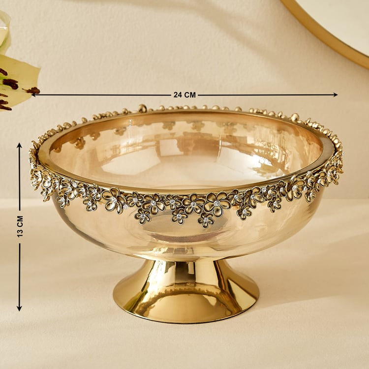 Fables Hana Glass Floral Decorative Bowl