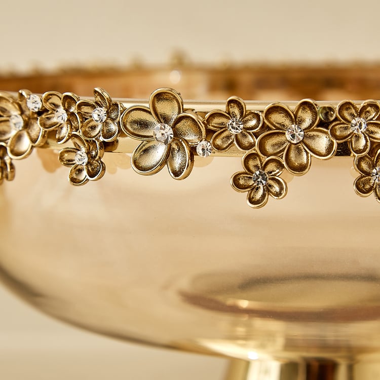 Fables Hana Glass Floral Decorative Bowl