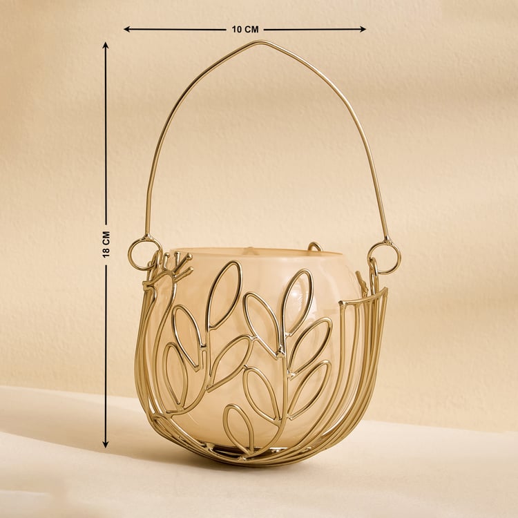 Mayur Poe Glass and Metal Hanging T-Light Holder