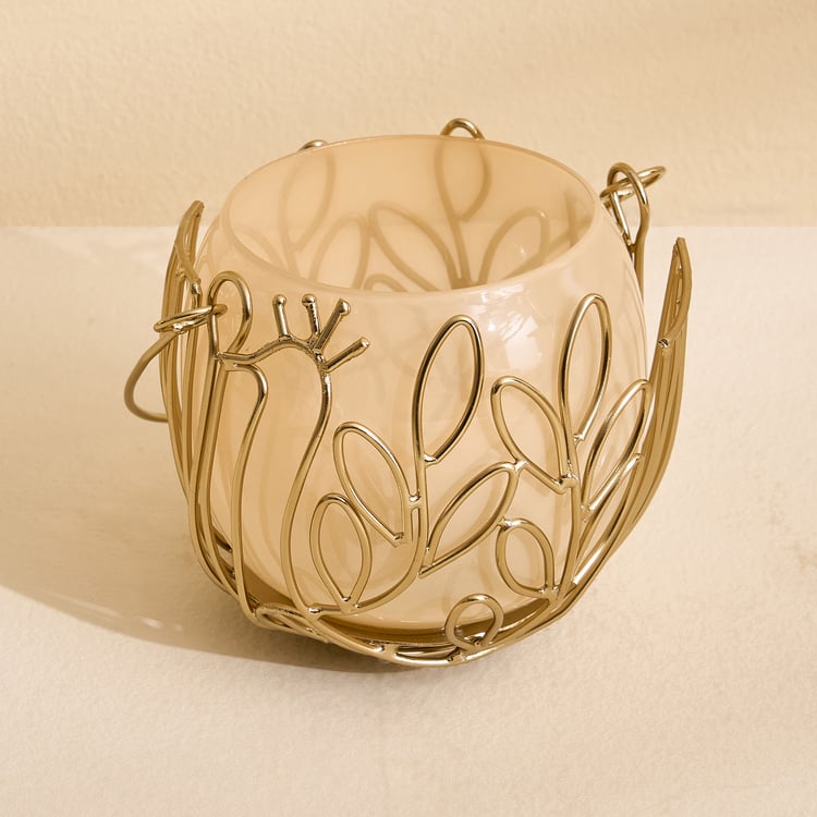 Mayur Poe Glass and Metal Hanging T-Light Holder