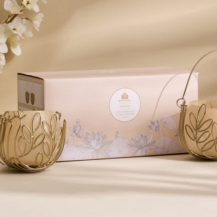 Mayur Poe Glass and Metal Hanging T-Light Holder