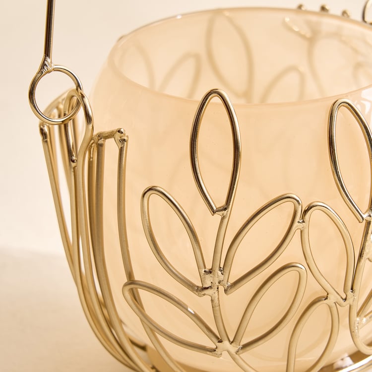 Mayur Poe Glass and Metal Hanging T-Light Holder