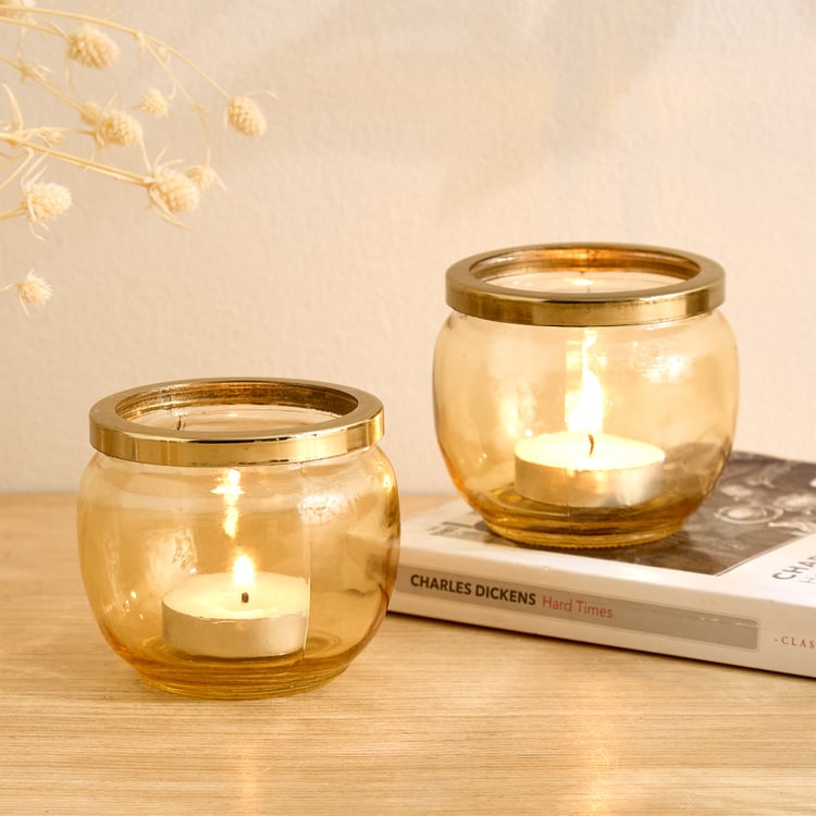 Salsa Anogha Set of 2 Glass T-Light Holders