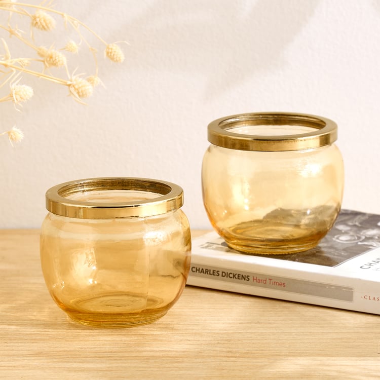 Salsa Anogha Set of 2 Glass T-Light Holders