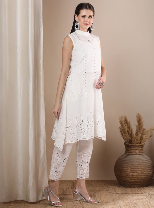 FASHOR Floral Print Straight Kurti Set